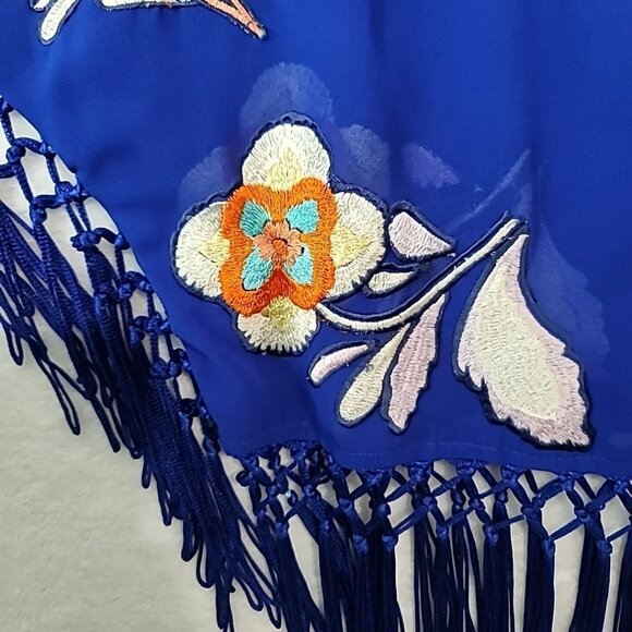 Zingara Women's Size 1 Floral Embroidered Blouse Tassels For Parts! Read - Picture 7 of 16